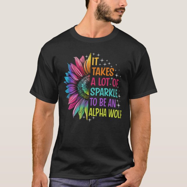 Alpha Wolf Sparkle T-Shirt (Vorderseite)