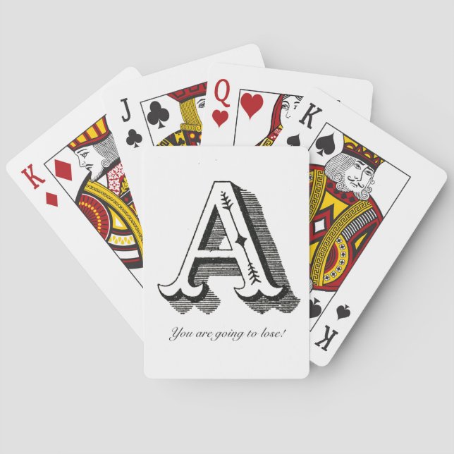 Alphabet A, Buchstabe A Sie werden verlieren Spielkarten (Rückseite)