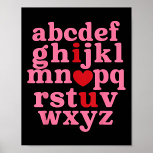 Alphabet Abc I Liebe Sie Herzlich willkommen Valen Poster