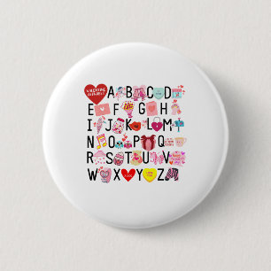 Alphabet Abc I Liebe You T Shirt Valentinstag Hea Button