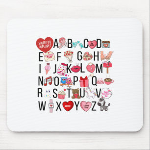Alphabet Abc I Liebe You T Shirt Valentinstag Hea Mousepad