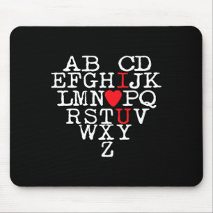 Alphabet Abc Ich Liebe Dich T-Shirt Valentinstag H Mousepad