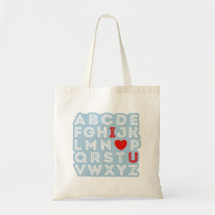 Alphabet ABC Ich liebe dich Tragetasche