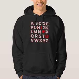 Alphabet ABC Ich liebe Dich   Valentinstag Liebe Hoodie