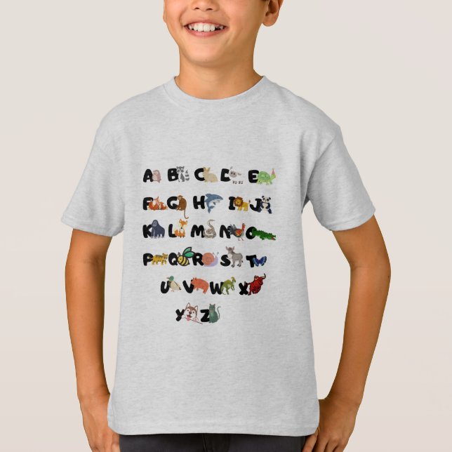 Alphabet Abc lustig, Shirts Tiere (Vorderseite)