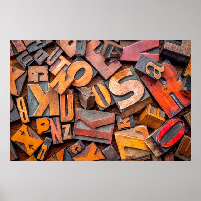 Alphabet abstrakt - Hintergrund zufälliger Buchsta Poster (Vorne)