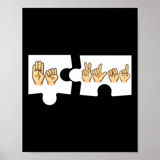 Alphabet American Sing Language Asl Teacher Be Kin Poster (Vorne)