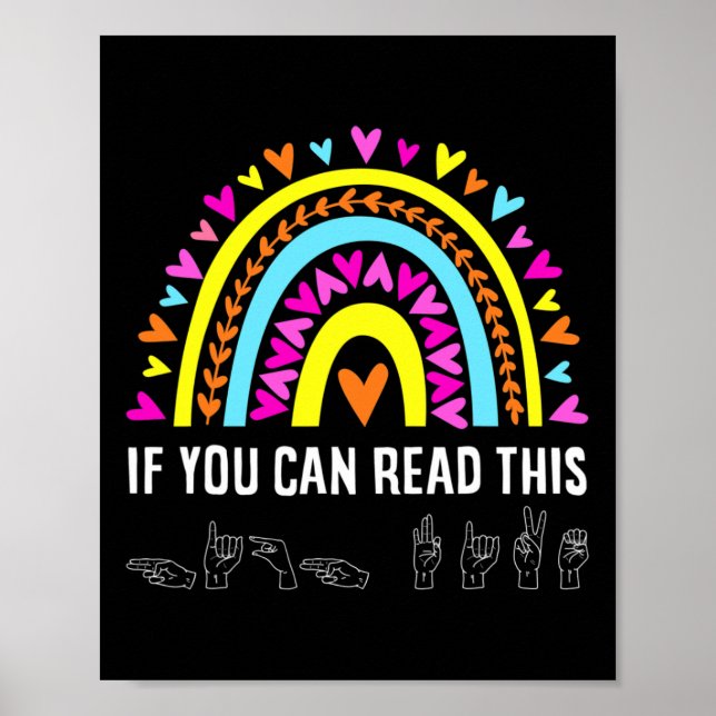 Alphabet American Sing Language Asl Teacher Fun Poster (Vorne)