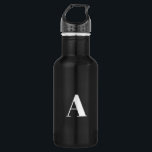 Alphabet-Anfangsbuchstaben anpassen, personalisier Edelstahlflasche<br><div class="desc">Alphabet-Anfangsbuchstaben Edelstahlflasche mit weißem Buchstaben anpassen,  personalisieren</div>
