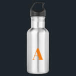 Alphabet-Anfangsbuchstaben anpassen, personalisier Edelstahlflasche<br><div class="desc">Alphabet-Anfangsbuchstaben Edelstahlflasche mit orangefarbenem Buchstaben anpassen,  personalisieren</div>