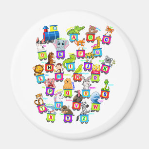 Alphabet Animal ABCs Learning Circle Magnet