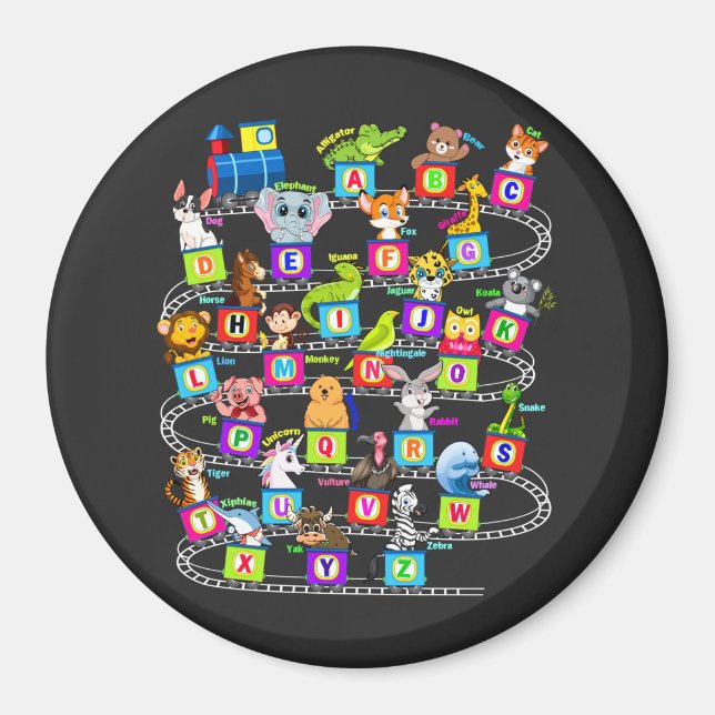 Alphabet Animal ABCs Learning Circle Magnet (Vorne)