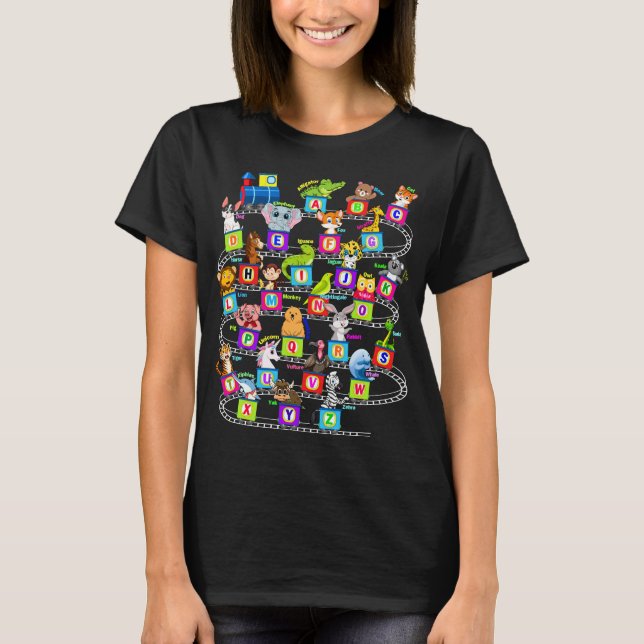 Alphabet Animal ABCs lernen Frauen T-Shirt (Vorderseite)