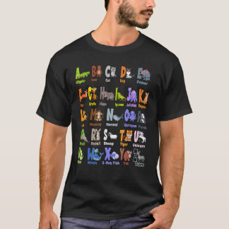 Alphabet Animal ABCs lernen für Jungen Mädchen Erw T-Shirt
