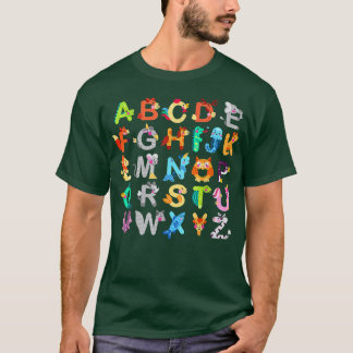 Alphabet Animal ABCs lernen zurück in die Schule T-Shirt