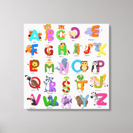 Alphabet Animal Clipart Kindererziehung Leinwanddruck