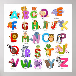 Alphabet Animal Clipart Kindererziehung Poster
