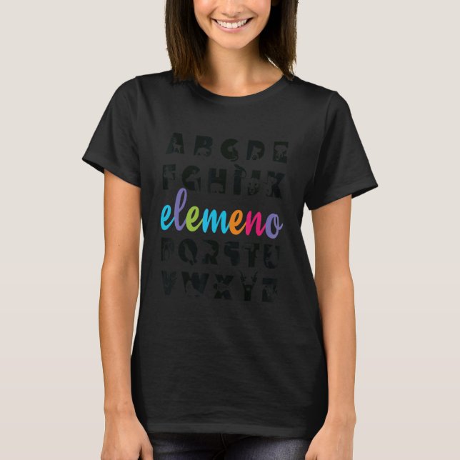 Alphabet Animals ABC Elemeno Preschool Kindergarte T-Shirt (Vorderseite)
