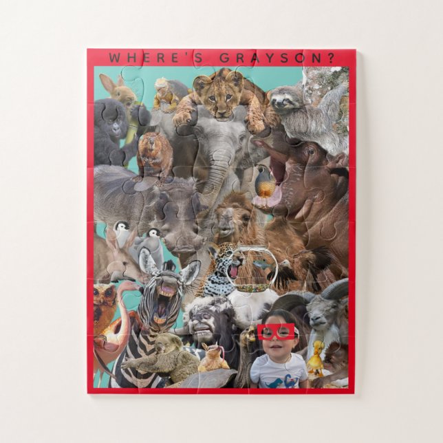 Alphabet Animals Personalisiert Jigsaw Puzzle (Vertikal)