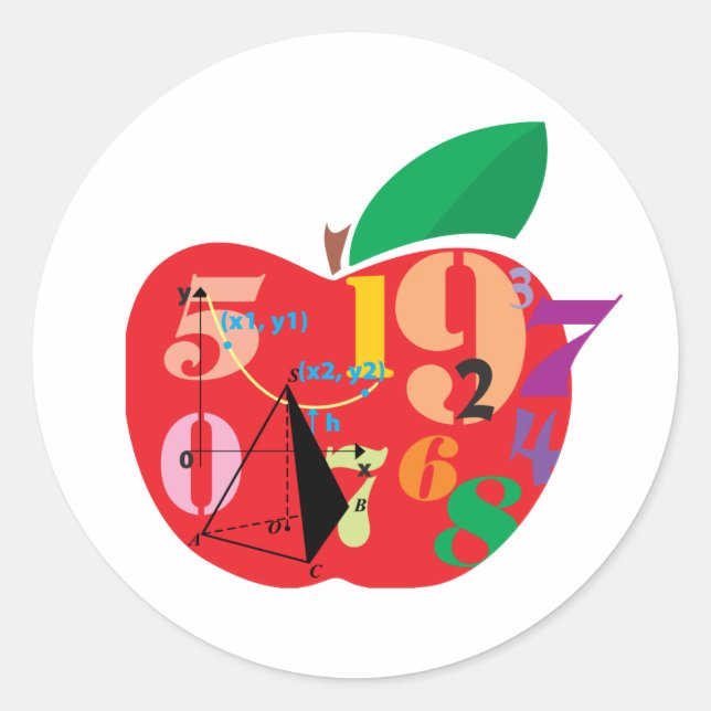 Alphabet Apple Runder Aufkleber (Vorderseite)