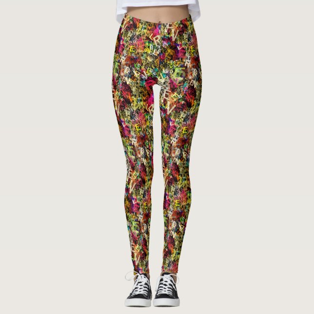 Alphabet Art 1 Leggings (Vorderseite)