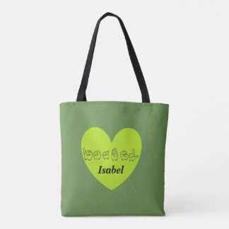 Alphabet ASL-Name-Isabellfarbes Fingerspell Tasche
