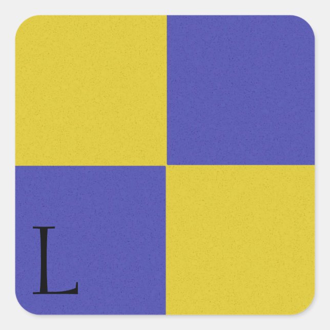 Alphabet-Aufkleber für die Signalflagge L Quadratischer Aufkleber (Vorderseite)