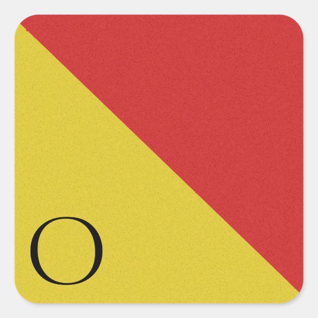 Alphabet-Aufkleber für die Signalflagge Quadratischer Aufkleber (Vorderseite)