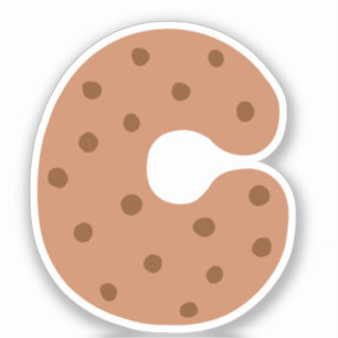 Alphabet-Aufkleber, Letter C-Aufkleber, Cookie Aufkleber