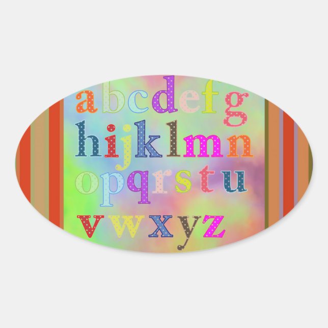 Alphabet-Aufkleber Ovaler Aufkleber (Vorderseite)