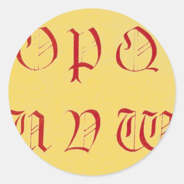 Alphabet-Aufkleber Runder Aufkleber (Vorderseite)