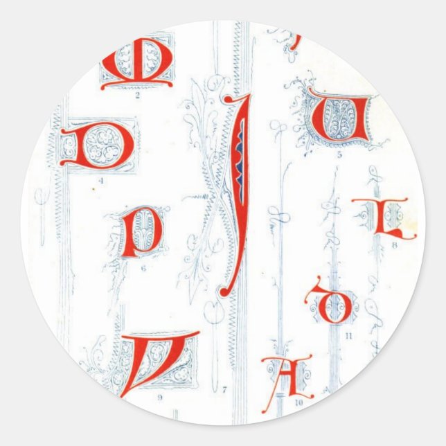Alphabet-Aufkleber Runder Aufkleber (Vorderseite)