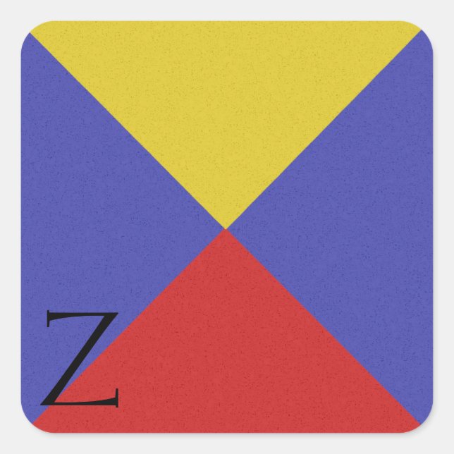 Alphabet-Aufkleber Z Quadratischer Aufkleber (Vorderseite)