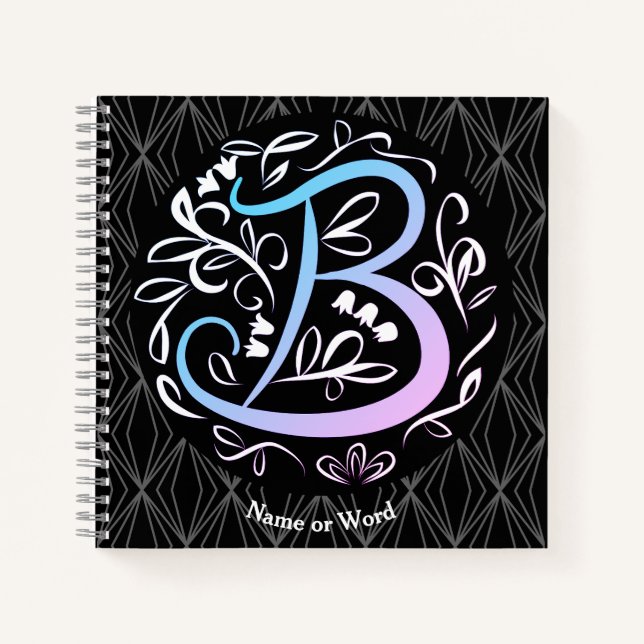 Alphabet B Monogram Handwriting Notizbuch (Vorderseite)