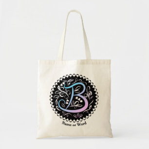 Alphabet B Monogram Handwriting Tragetasche