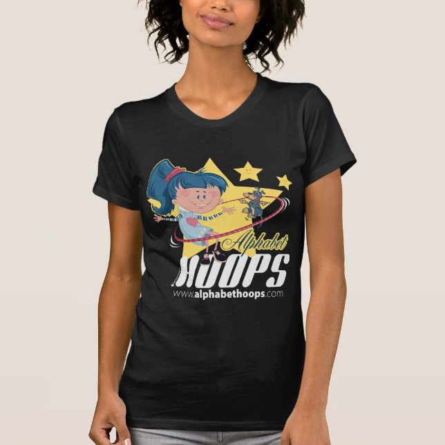 Alphabet-Bänder URL auf schwarzem Hintergrund T-Shirt (Vorderseite)