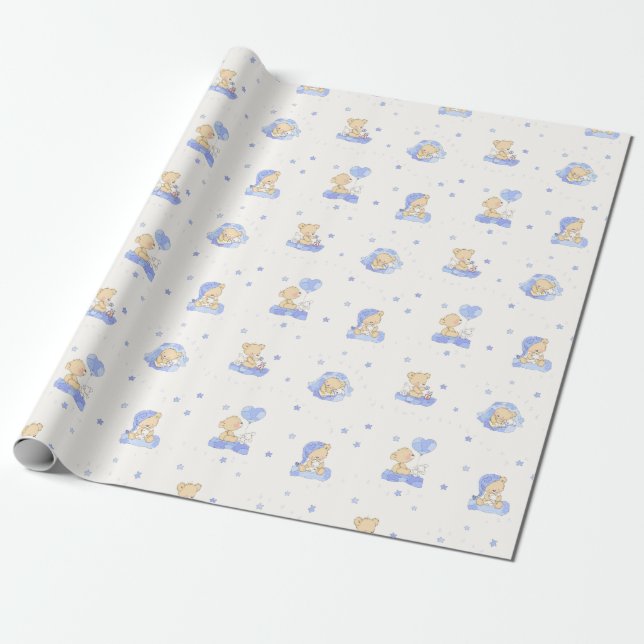Alphabet-Bär Geschenkpapier (Ungerollt)