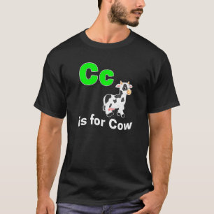 Alphabet Bauernhof Tier Lernen Lehren Phonetik Kuh T-Shirt