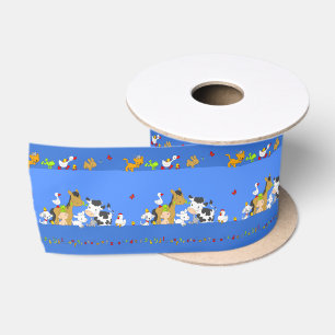 Alphabet Bauernhof-Wiederholt Satinband