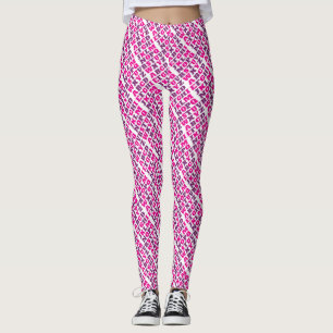 Alphabet beschriftet lila rosa Muster-Leggings Leggings