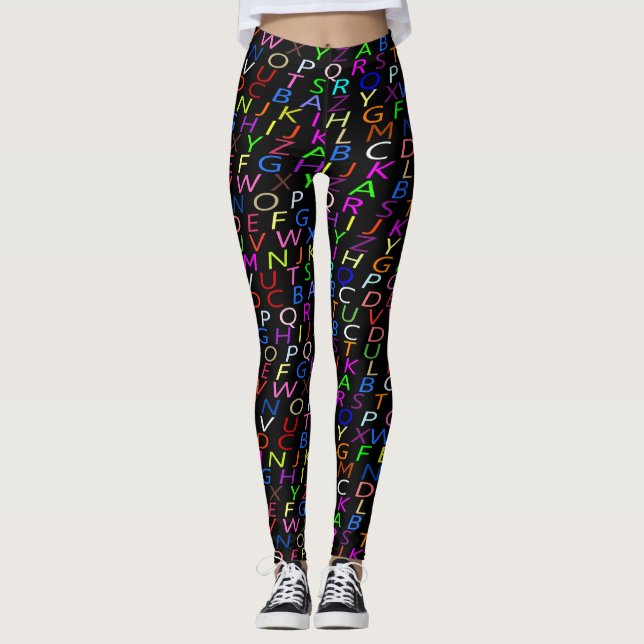 Alphabet Black Leggings (Vorderseite)