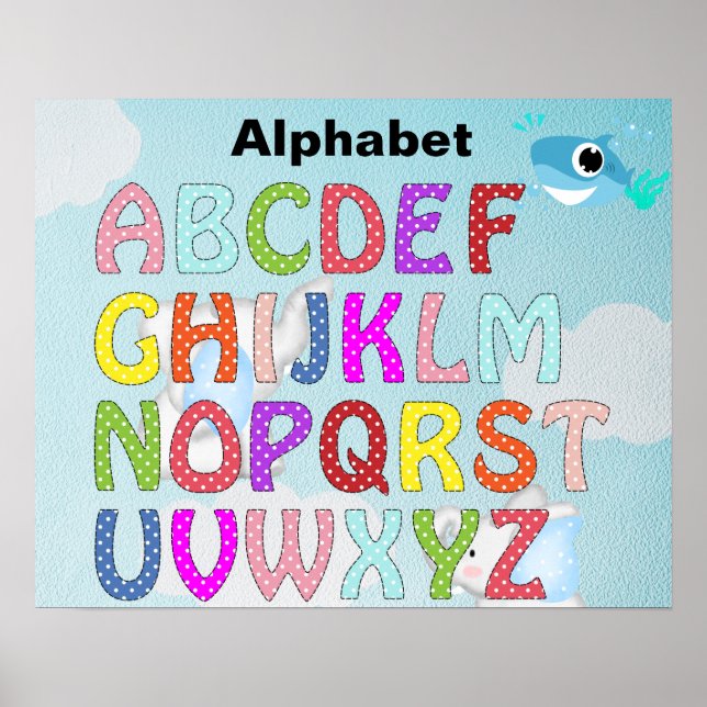 Alphabet-blaues Poster (Vorne)