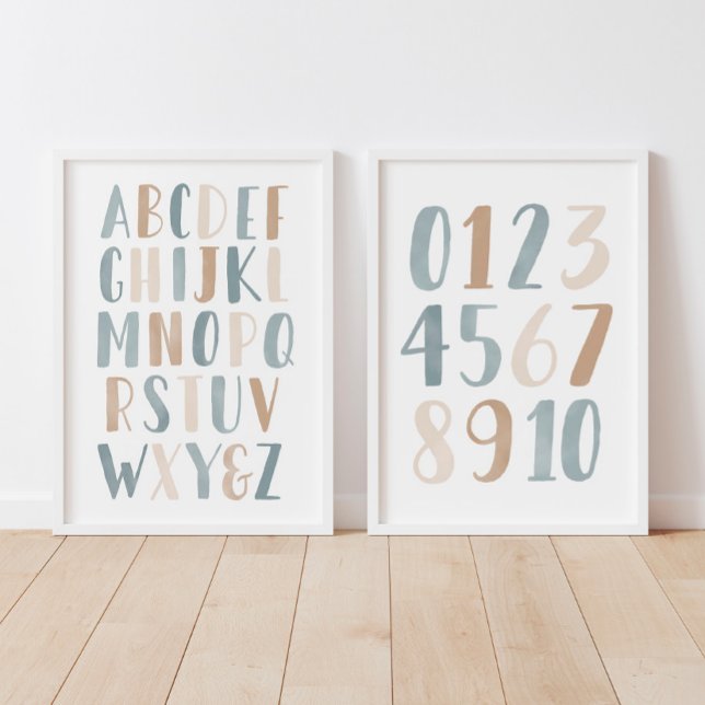 Alphabet bleu et chiffres Classe éducative (Créateur téléchargé)