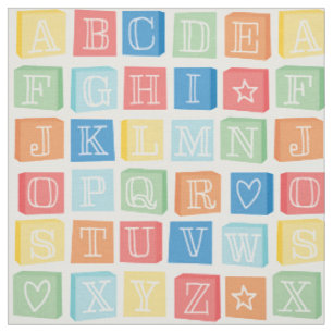 Alphabet blockiert das bunte Gewebe der moderne Stoff