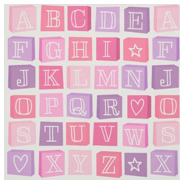 Alphabet blockiert das rosa Gewebe der moderne Stoff (Muster)