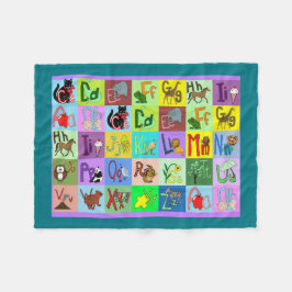 Alphabet Blocks Babydecke Fleecedecke