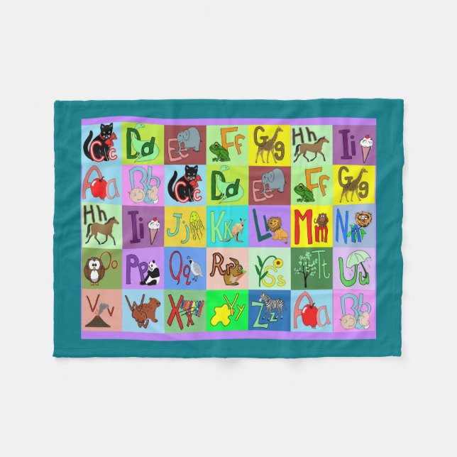 Alphabet Blocks Babydecke Fleecedecke (Vorderseite (Horizontal))
