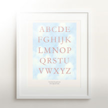 Alphabet – Blush Kinderzimmer ABC-Wandbild (28 x 3