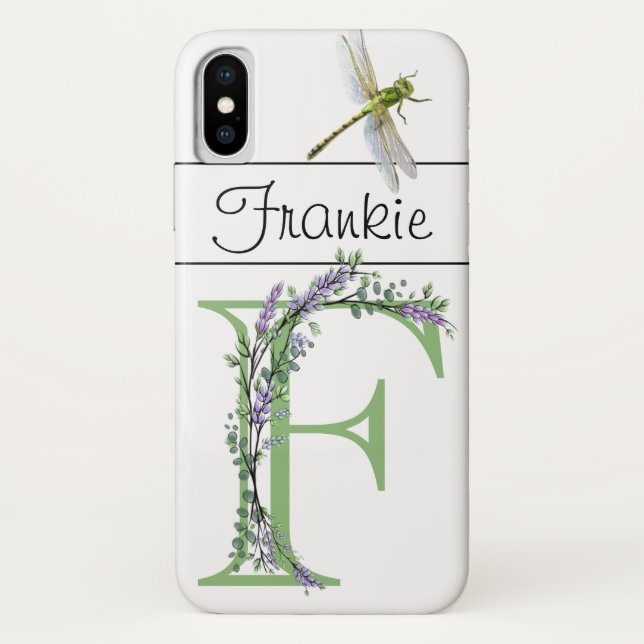 Alphabet Brief F Lavender Eucalyptus Dragonfly Case-Mate iPhone Hülle (Rückseite)