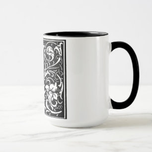 Alphabet-Brief I im Renaissancestil zur Tasse